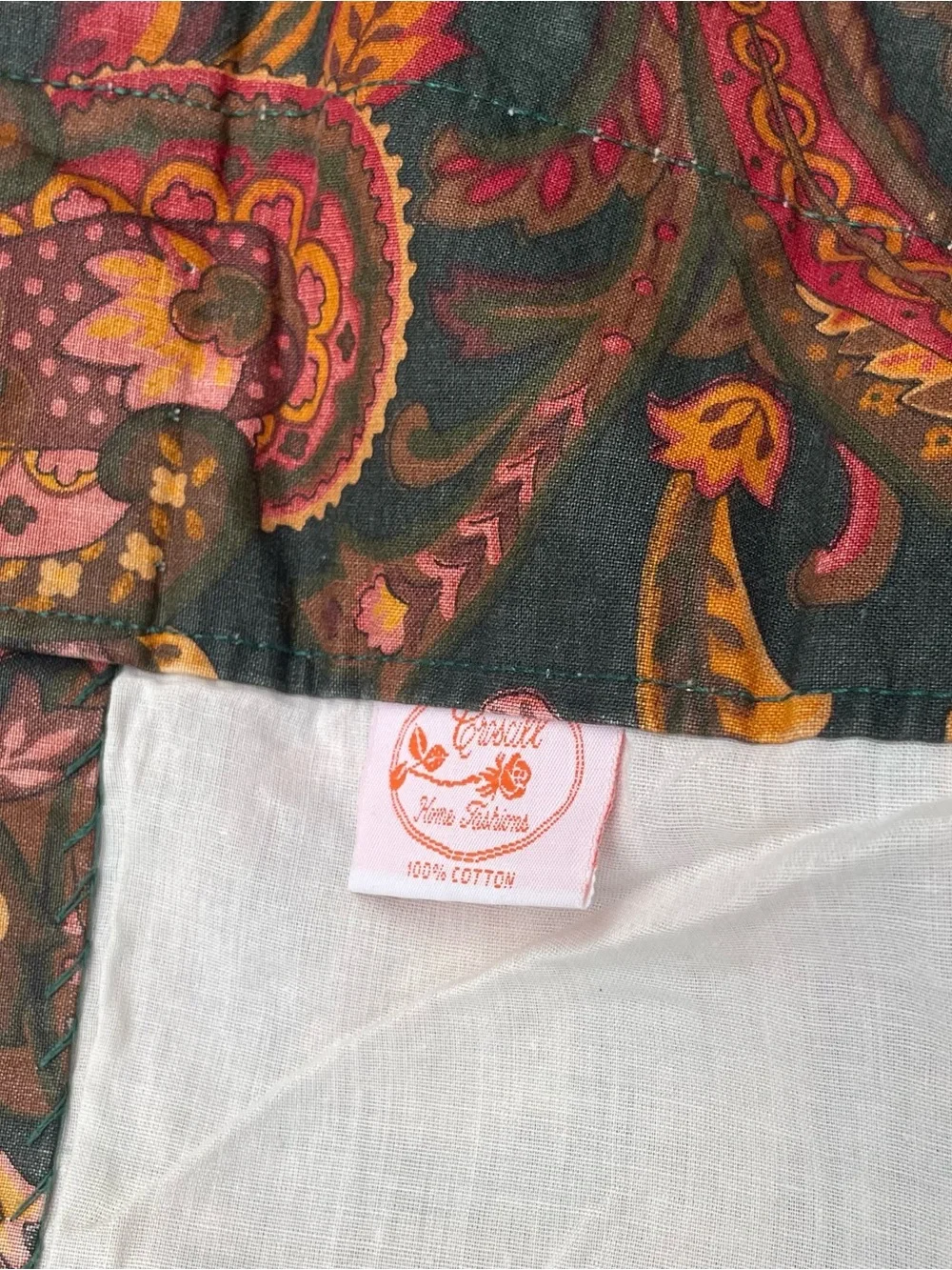 Vintage Croscill Cotton Paisley Rod Pocket Curtain Panels set of 2